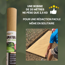 BIOLOGISCH AFBREEKBARE MULCHDOEK VAN PAPIER VOOR MOESTUIN // PATENTFORMULE VERRIJKT MET 100% NATUURLIJKE MESTSTOF